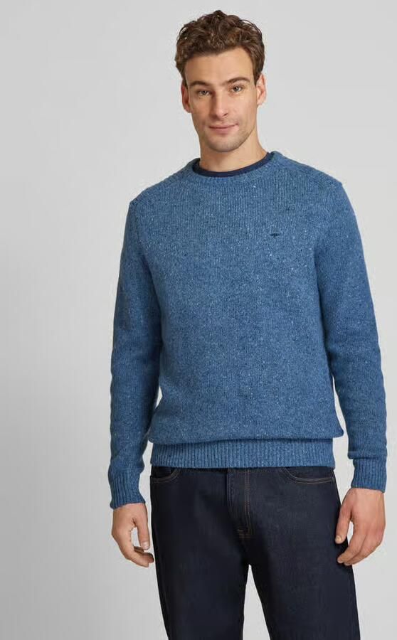 FYNCH-HATTON Gebreide pullover van wolmix met ronde hals - Foto 2