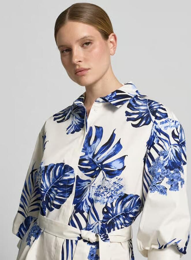 FYNCH-HATTON Knelange jurk met all-over bloemenmotief