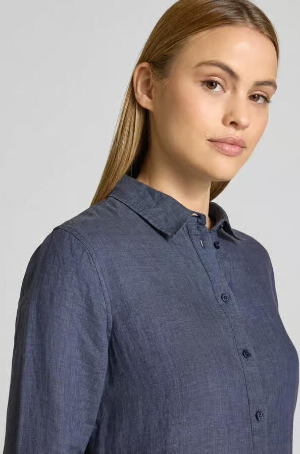 FYNCH-HATTON linnen blouse met labeldetail en overhemdkraag - Foto 3