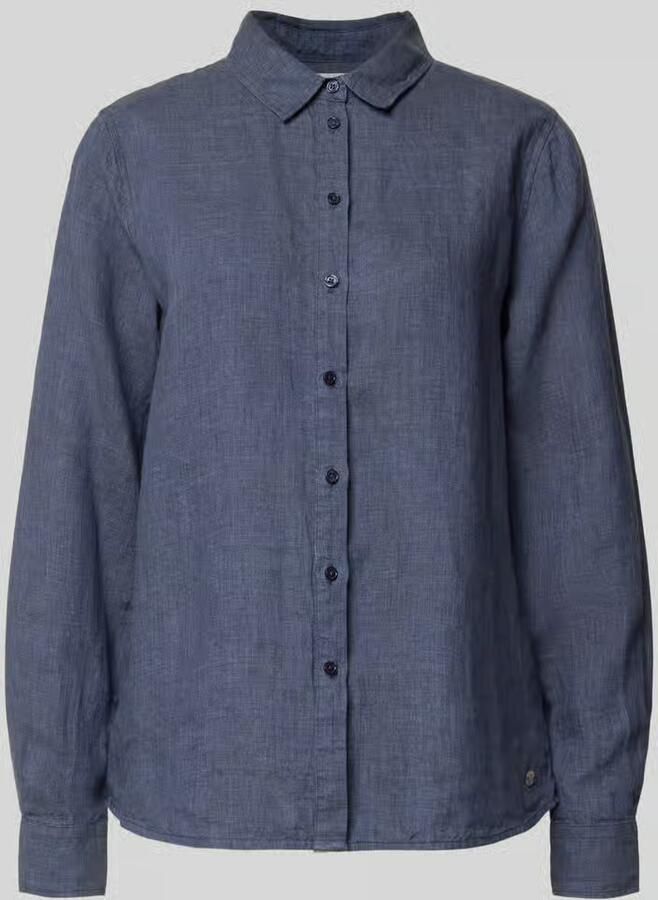 FYNCH-HATTON linnen blouse met labeldetail en overhemdkraag - Foto 2