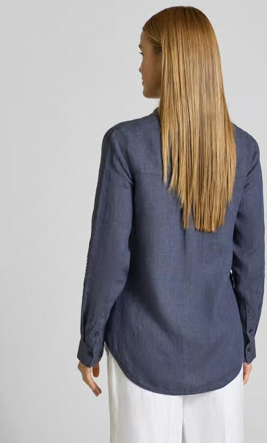FYNCH-HATTON linnen blouse met labeldetail en overhemdkraag