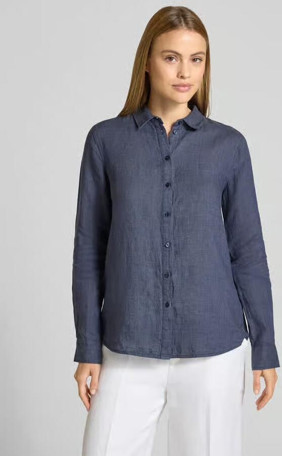 FYNCH-HATTON linnen blouse met labeldetail en overhemdkraag - Foto 4