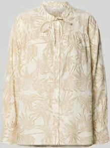 FYNCH-HATTON linnen blouse met ronde hals en vetersluiting