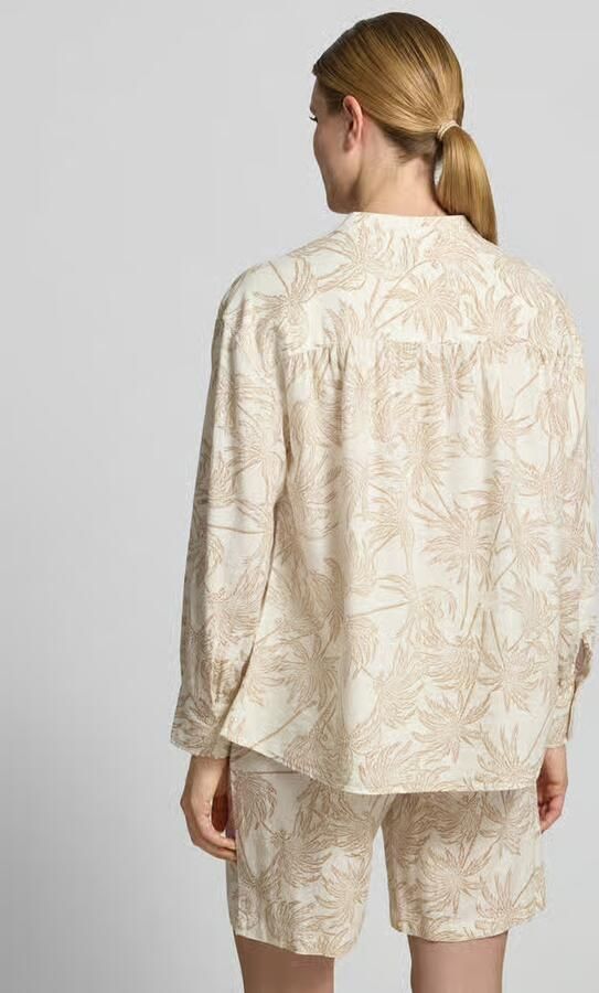 FYNCH-HATTON linnen blouse met ronde hals en vetersluiting - Foto 3
