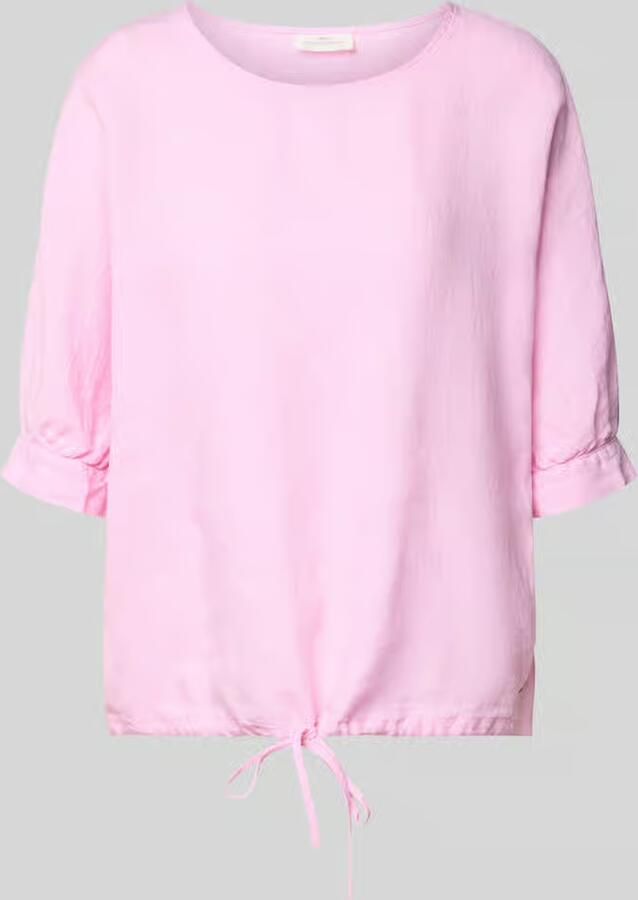 FYNCH-HATTON linnen blouse met trekkoord en ronde hals - Foto 2