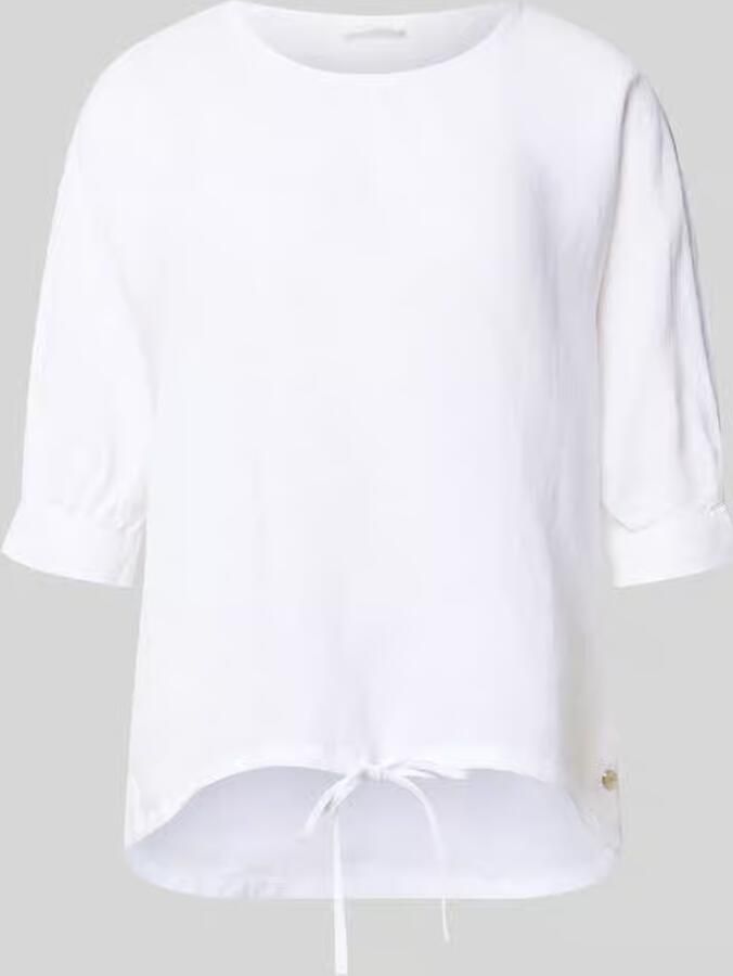 FYNCH-HATTON linnen blouse met trekkoord en ronde hals - Foto 2