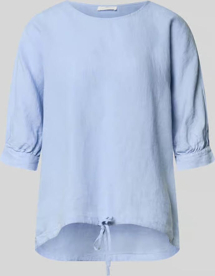 FYNCH-HATTON linnen blouse met trekkoord en ronde hals - Foto 2