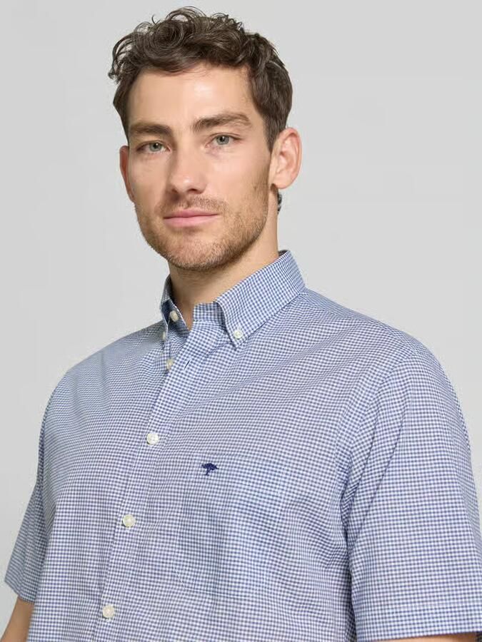 FYNCH-HATTON modern fit vrijetijdsoverhemd met borstzak en gestikt logo - Foto 4