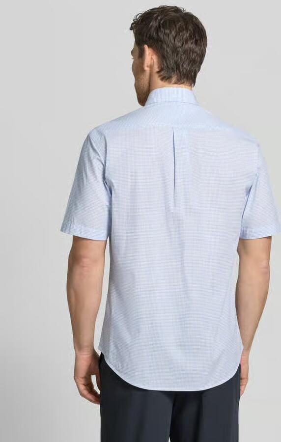 FYNCH-HATTON modern fit vrijetijdsoverhemd met borstzak en gestikt logo