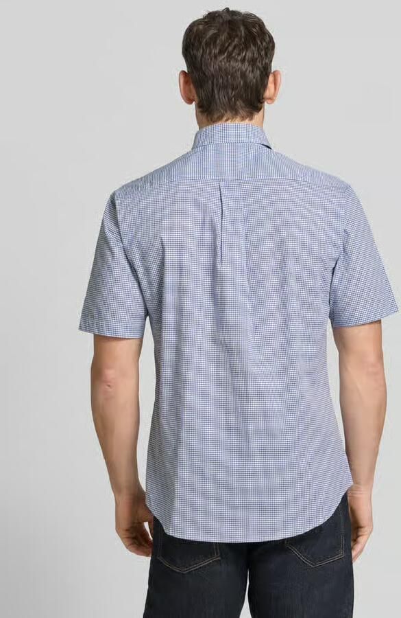 FYNCH-HATTON modern fit vrijetijdsoverhemd met borstzak en gestikt logo