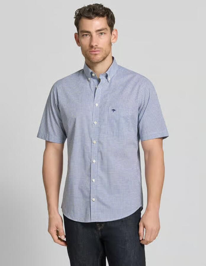 FYNCH-HATTON modern fit vrijetijdsoverhemd met borstzak en gestikt logo - Foto 2