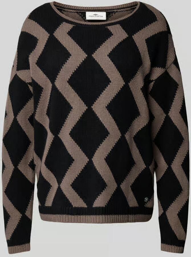 FYNCH-HATTON Oversized gebreide pullover met ribboorden - Foto 2
