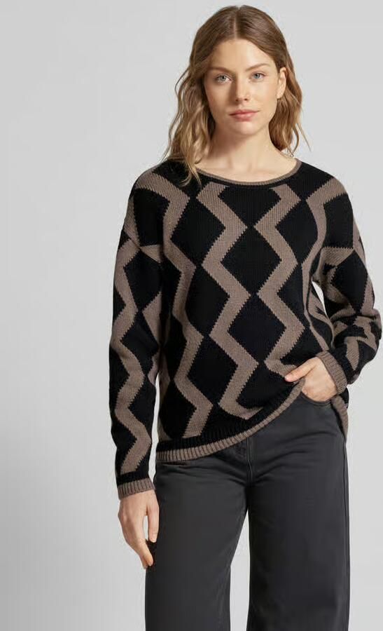 FYNCH-HATTON Oversized gebreide pullover met ribboorden - Foto 4