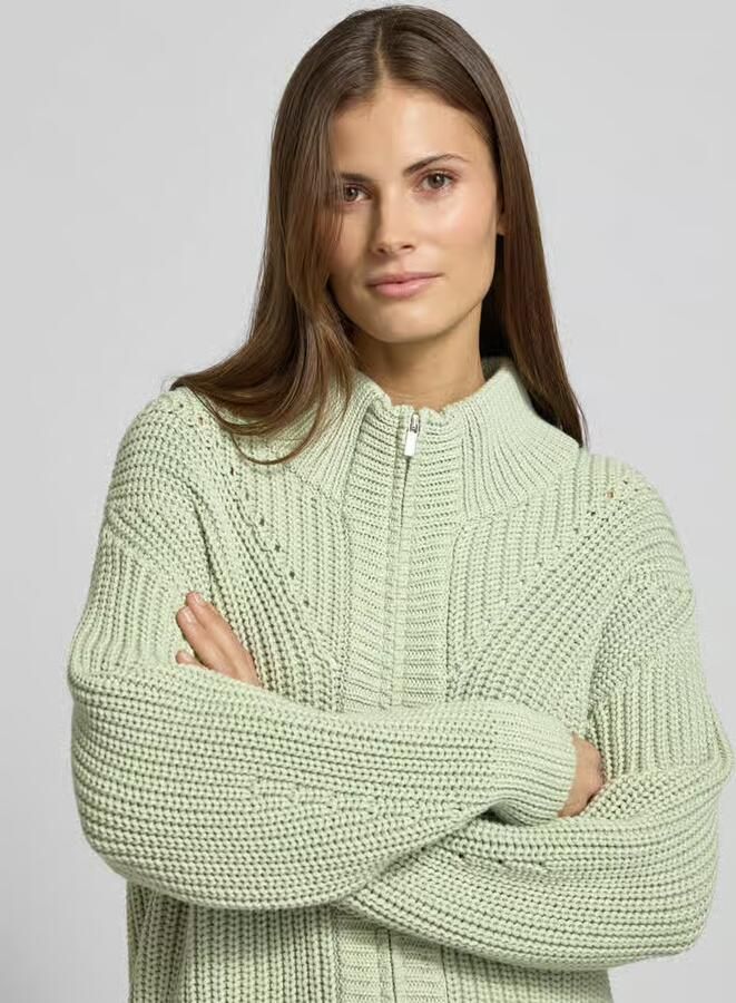 FYNCH-HATTON Regular fit cardigan in tricotlook met gaatjesmotief - Foto 2