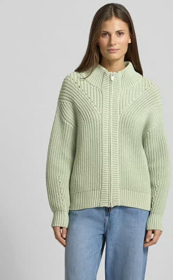 FYNCH-HATTON Regular fit cardigan in tricotlook met gaatjesmotief - Foto 4