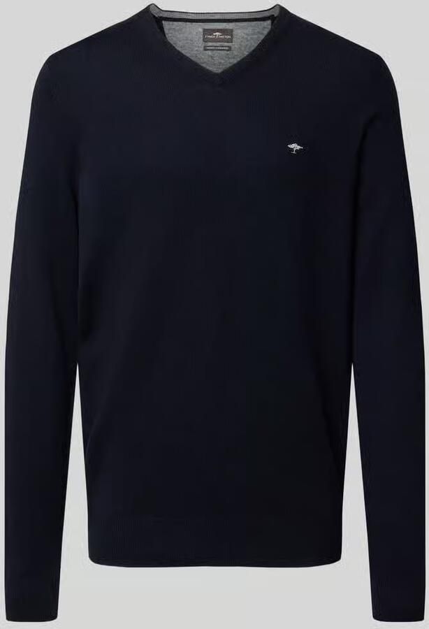 FYNCH-HATTON Regular fit gebreide pullover van mix van katoen en kasjmier