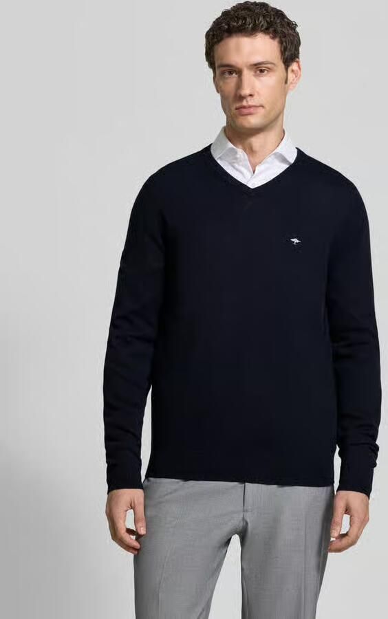 FYNCH-HATTON Regular fit gebreide pullover van mix van katoen en kasjmier - Foto 2