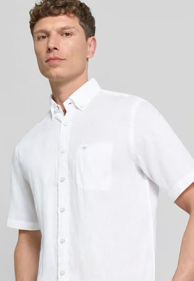 FYNCH-HATTON Regular fit linnen overhemd met Button-downkraag - Foto 3