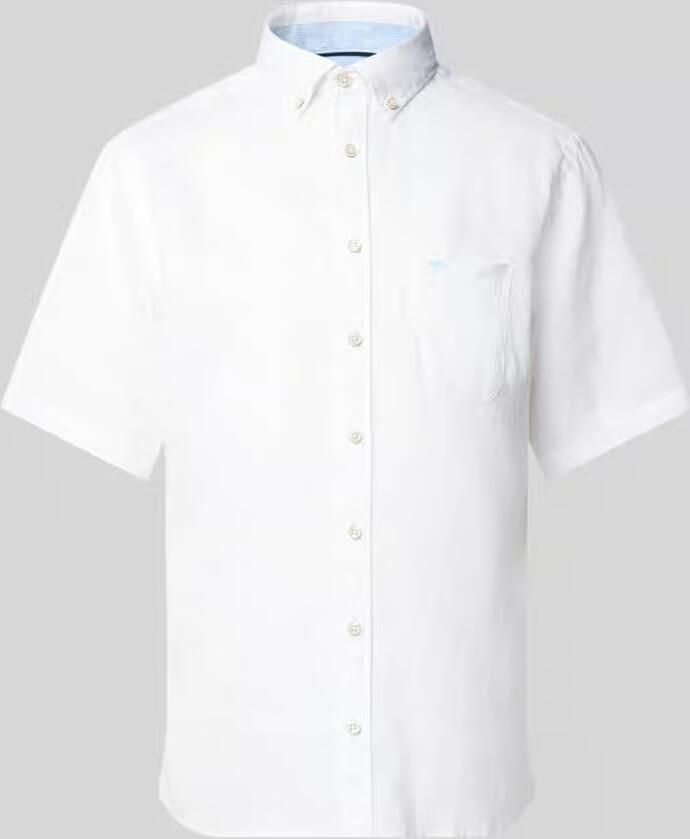 FYNCH-HATTON Regular fit linnen overhemd met Button-downkraag - Foto 2