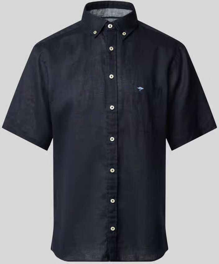 FYNCH-HATTON Regular fit linnen overhemd met Button-downkraag - Foto 3