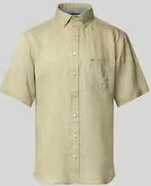 FYNCH-HATTON Regular fit linnen overhemd met Button-downkraag