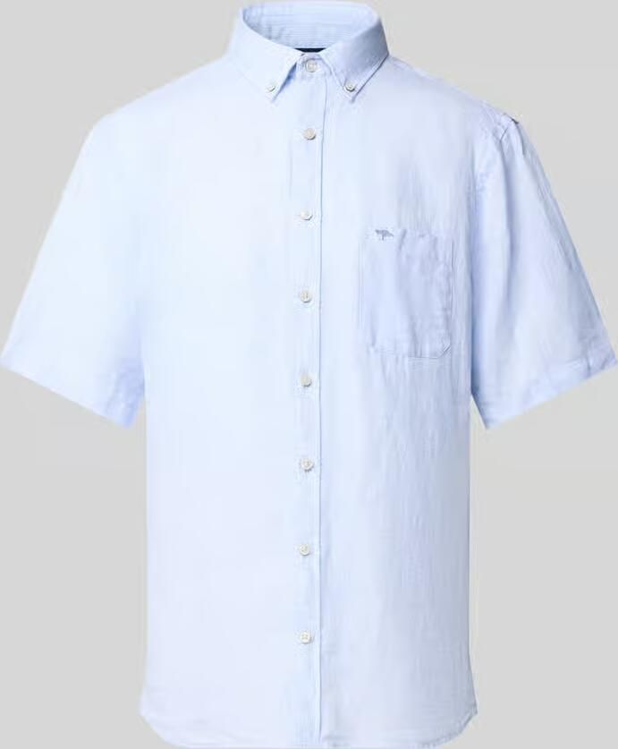 FYNCH-HATTON Regular fit linnen overhemd met Button-downkraag - Foto 3