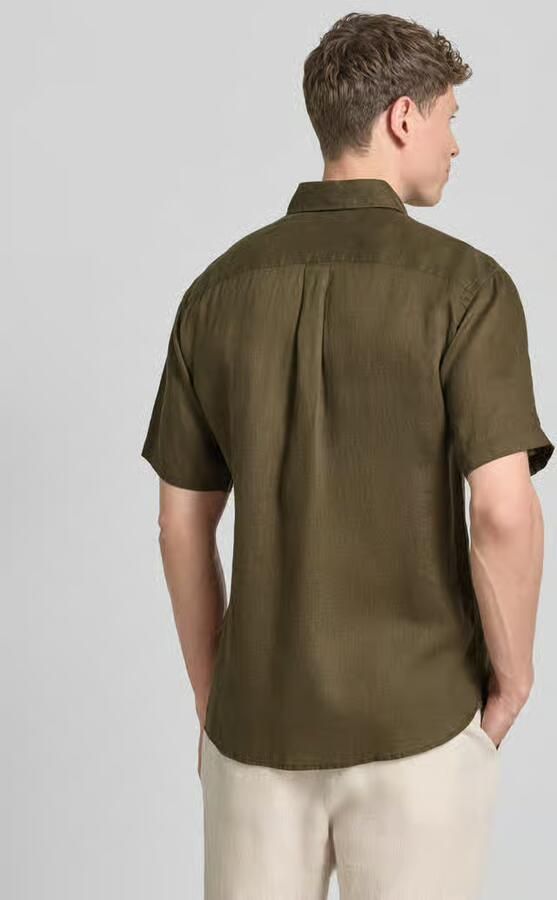 FYNCH-HATTON Regular fit linnen overhemd met Button-downkraag - Foto 4