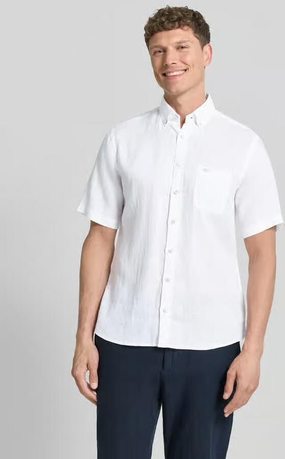 FYNCH-HATTON Regular fit linnen overhemd met Button-downkraag - Foto 4