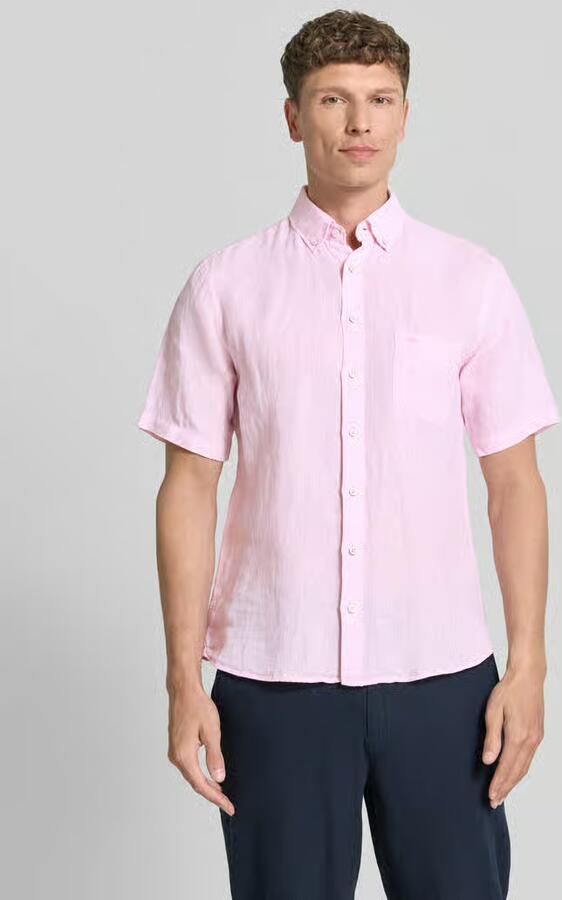 FYNCH-HATTON Regular fit linnen overhemd met Button-downkraag - Foto 4