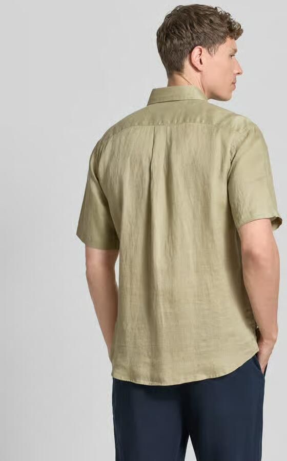 FYNCH-HATTON Regular fit linnen overhemd met Button-downkraag - Foto 3