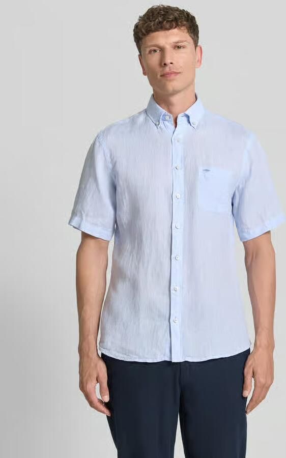 FYNCH-HATTON Regular fit linnen overhemd met Button-downkraag - Foto 4