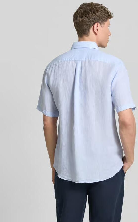 FYNCH-HATTON Regular fit linnen overhemd met Button-downkraag