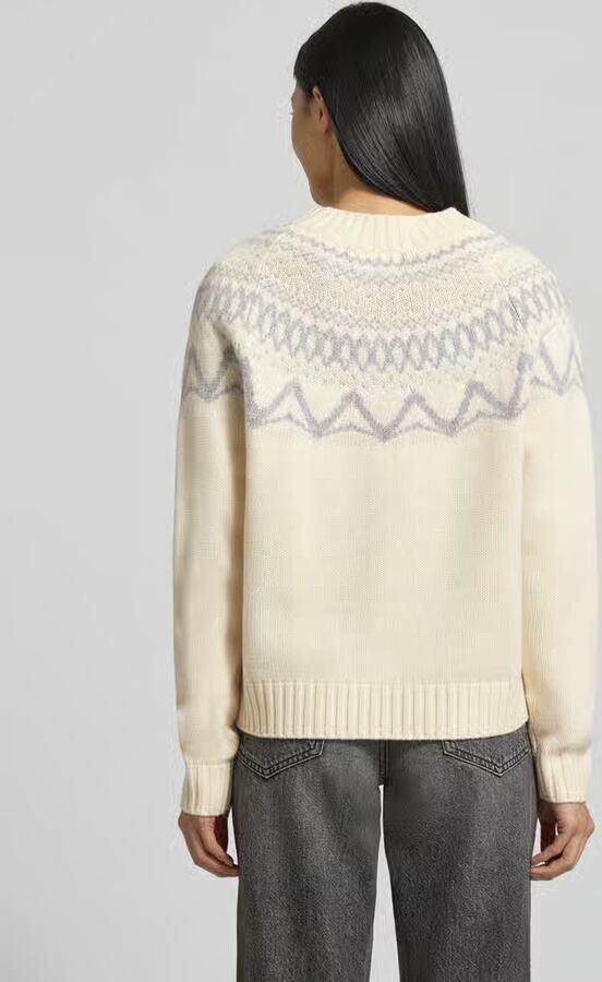 FYNCH-HATTON Regular fit pullover van zuivere wol in gebreide look
