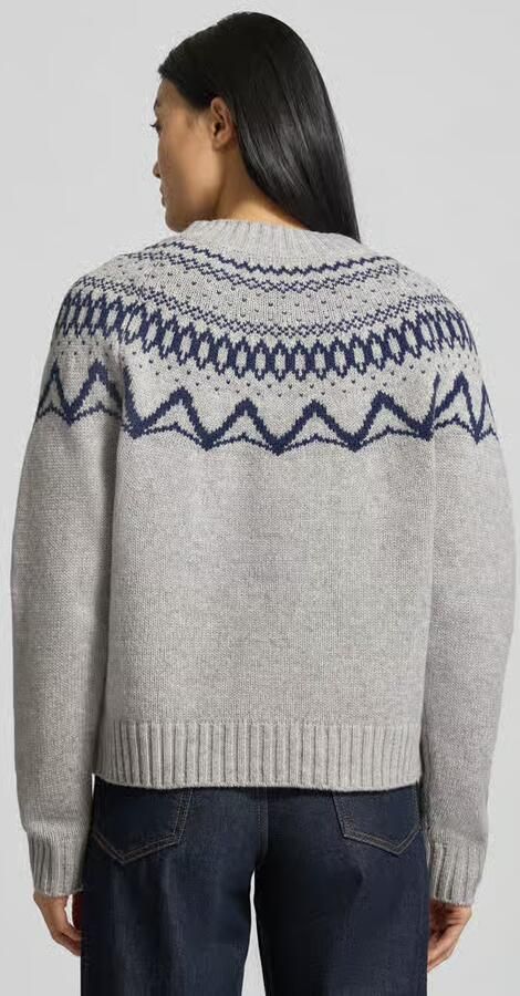 FYNCH-HATTON Regular fit pullover van zuivere wol in gebreide look