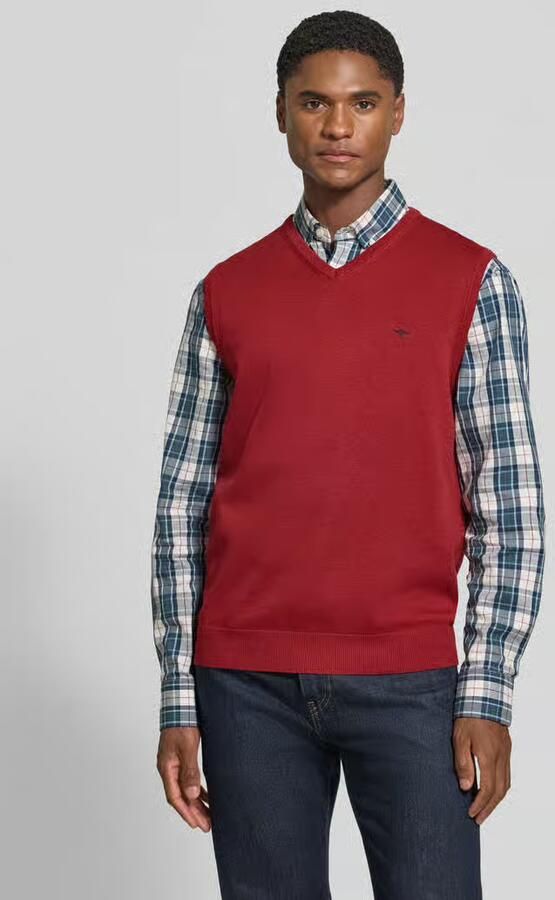 FYNCH-HATTON Regular fit spencer van puur katoen met geborduurd logo - Foto 3