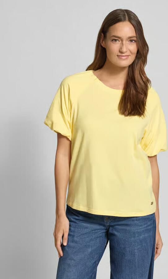 FYNCH-HATTON Regular fit T-shirt met viscose Model 'Ruffel' - Foto 3