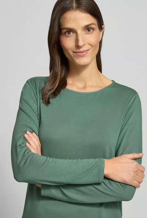 FYNCH-HATTON Relaxed fit shirt met lange mouwen van viscosemix met boothals - Foto 3
