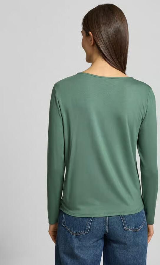 FYNCH-HATTON Relaxed fit shirt met lange mouwen van viscosemix met boothals