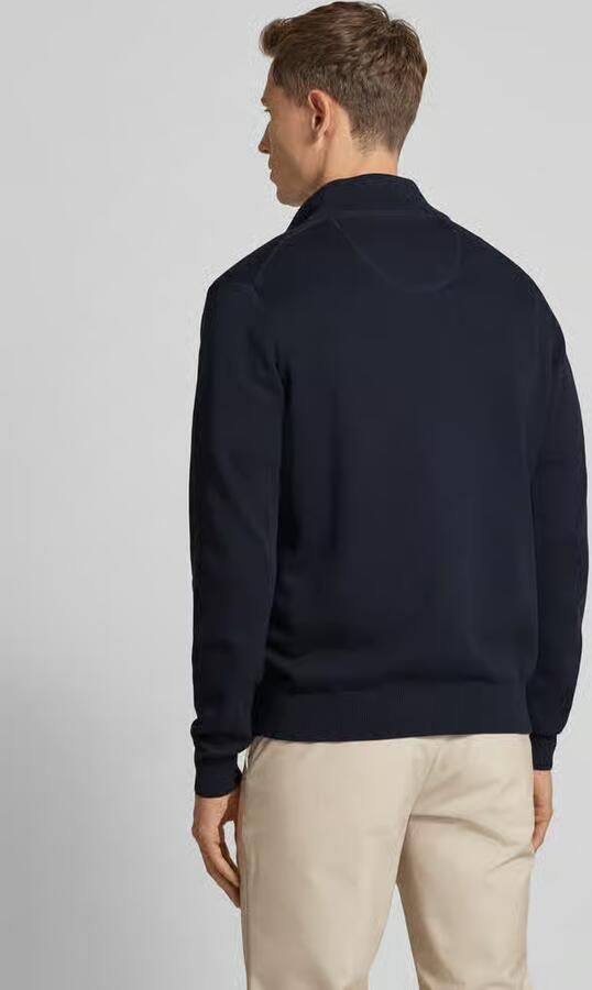 FYNCH-HATTON Fijngebreide Troyer Pullover Blue Heren