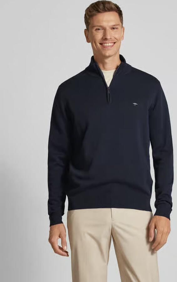 FYNCH-HATTON Fijngebreide Troyer Pullover Blue Heren - Foto 2