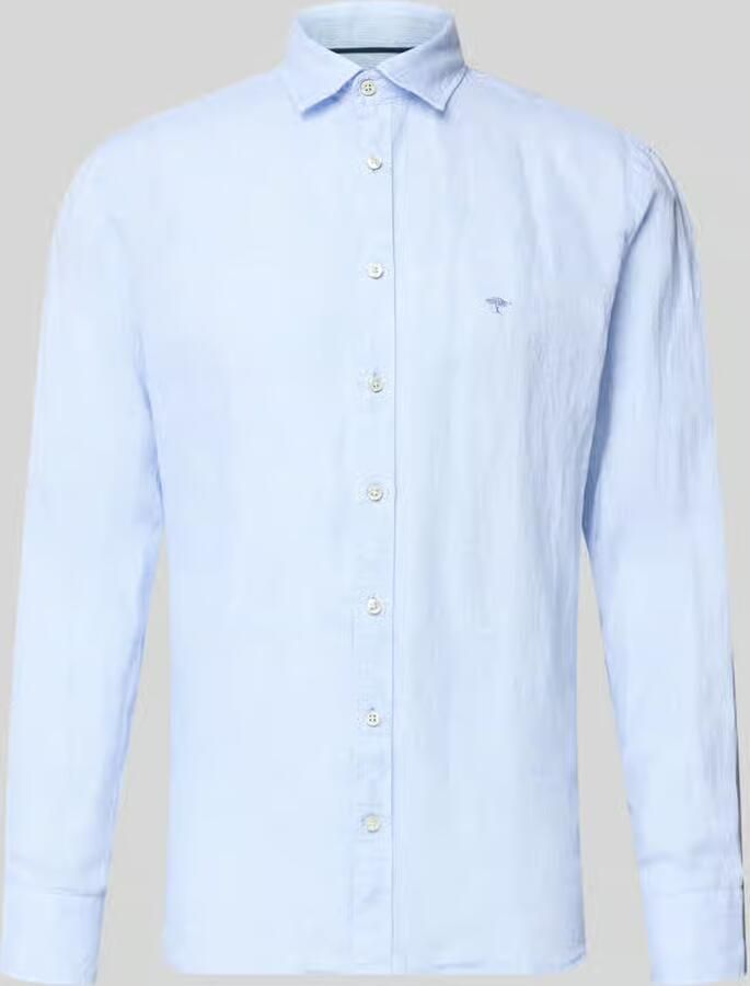 FYNCH-HATTON slim fit linnen overhemd met haaikraag - Foto 2