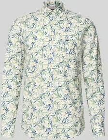 FYNCH-HATTON slim fit vrijetijdsoverhemd met button-downkraag model 'Slub'