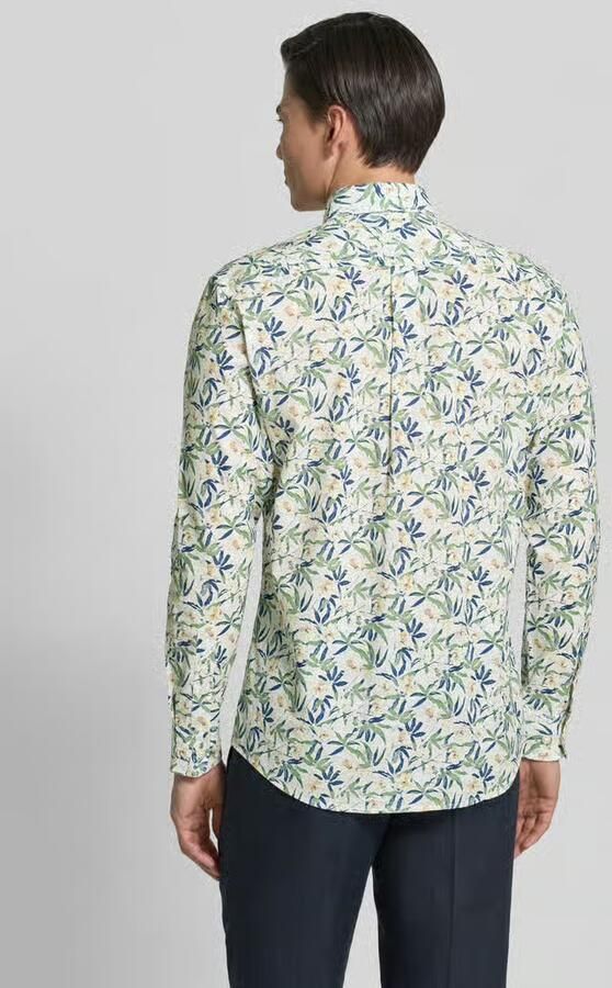FYNCH-HATTON slim fit vrijetijdsoverhemd met button-downkraag model 'Slub' - Foto 3