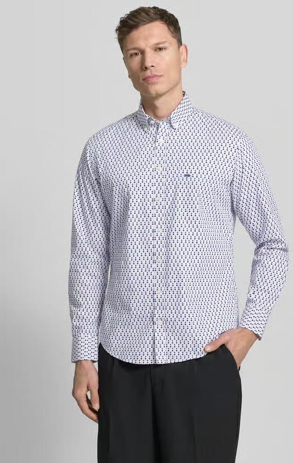 FYNCH-HATTON Slim fit vrijetijdsoverhemd met logostitching - Foto 3