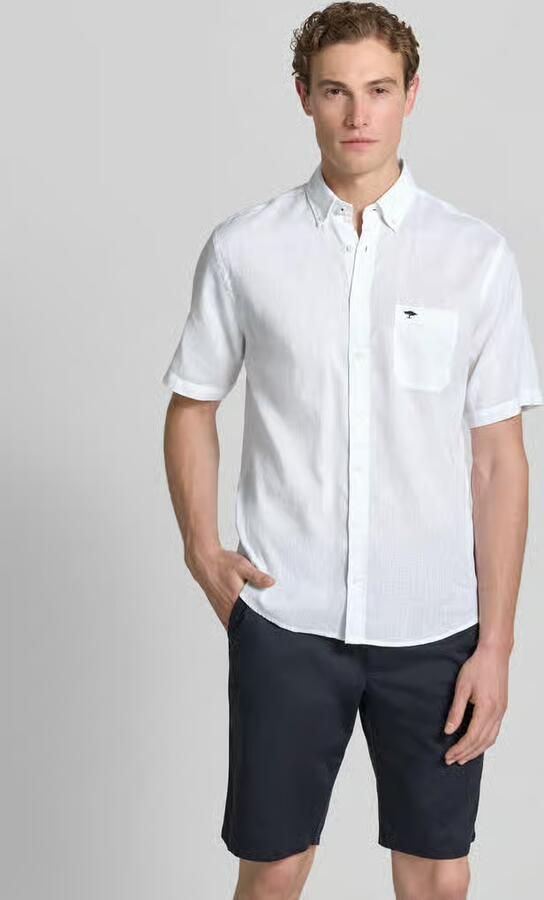 FYNCH-HATTON slim fit vrijetijdsoverhemd van mix van katoen en linnen - Foto 4