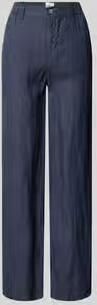 FYNCH-HATTON straight fit linnenbroek met elastische band