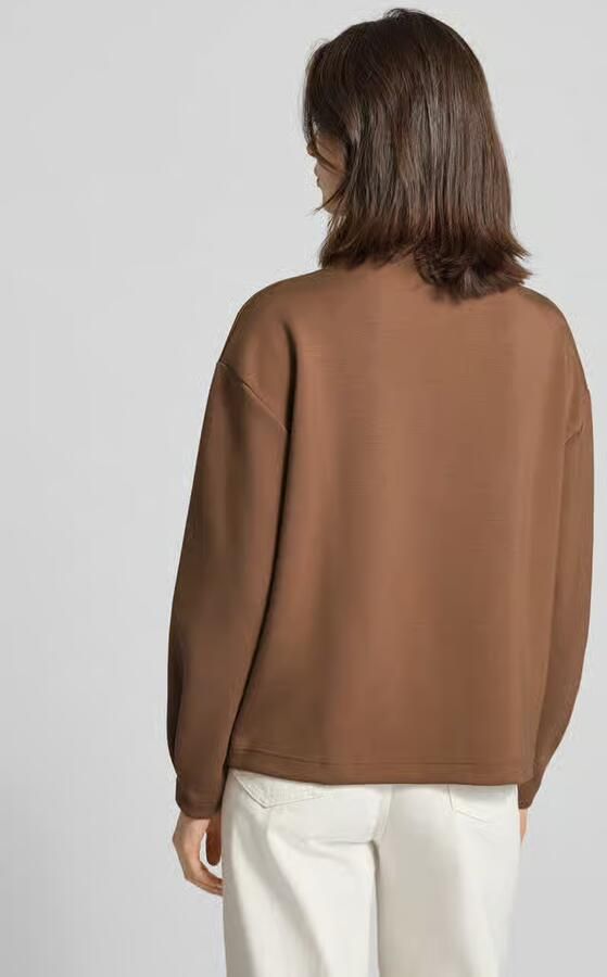 FYNCH-HATTON Sweatshirt van viscosemix met opstaande kraag model 'STAND UP COZI'