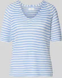 FYNCH-HATTON T-shirt van linnen met V-hals
