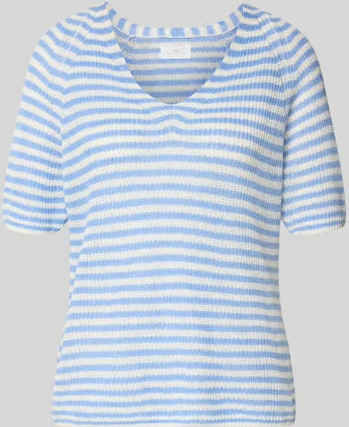 FYNCH-HATTON T-shirt van linnen met V-hals - Foto 2