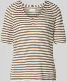 FYNCH-HATTON T-shirt van linnen met V-hals